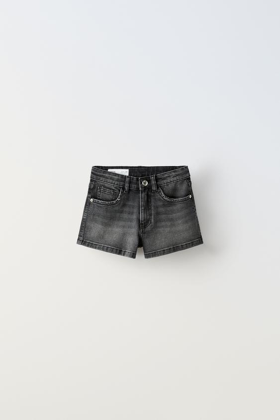 DENIM BERMUDA SHORTS WITH ELASTIC WAISTBAND