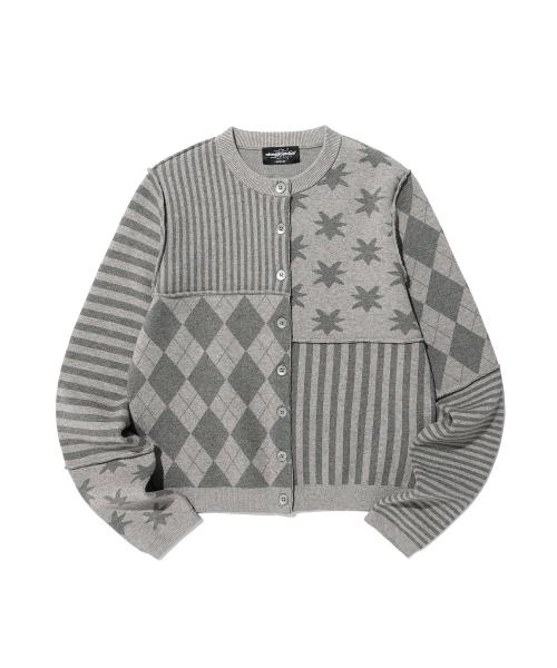 PATCHWORK KNIT CARDIGAN_GREY(NG2GSUK681A)