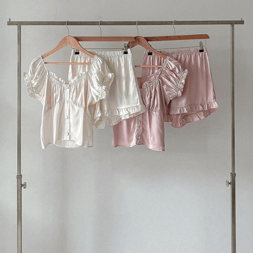 로맨틱 실크잠옷세트 섹시슬립 파자마파티 우정잠옷 호캉스