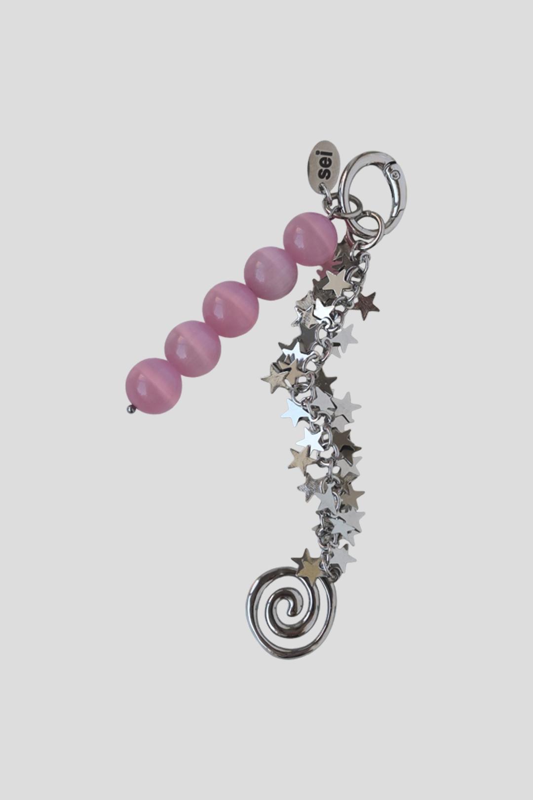 pink ball keyring 핑크 볼 원석 키링