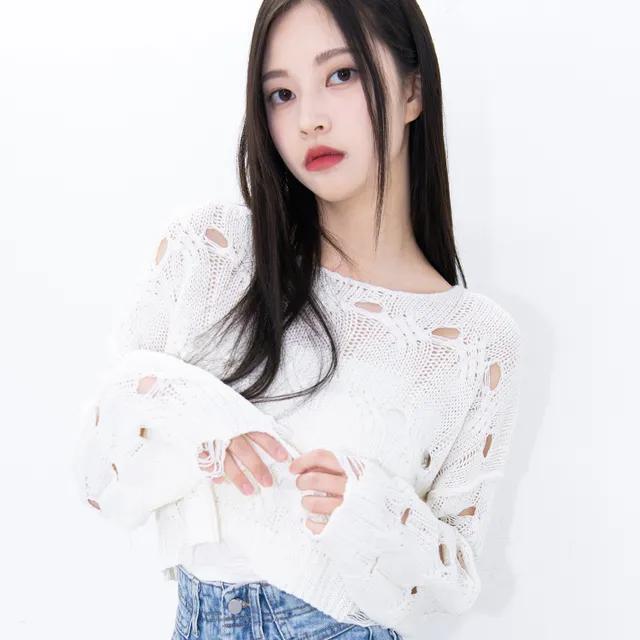 LITT 빈티지 크롭 긴팔 니트 _ 아이보리