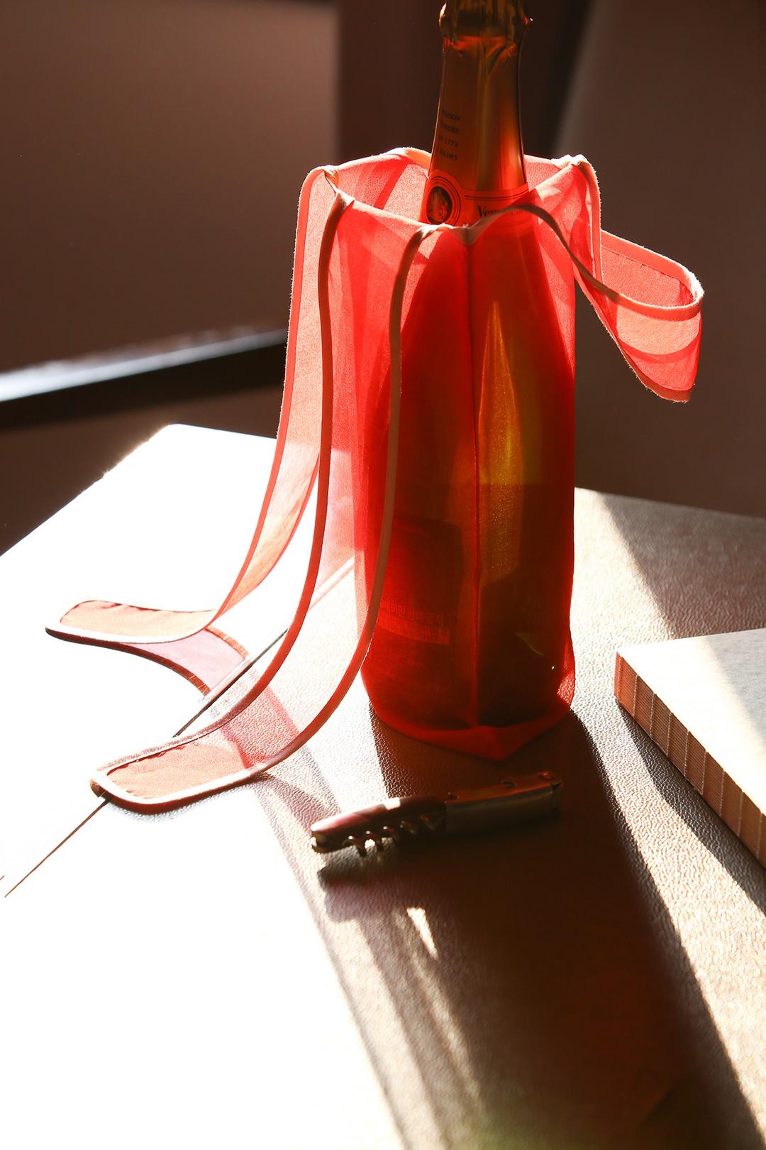 다홍분홍 노방 손매듭 술 보자기