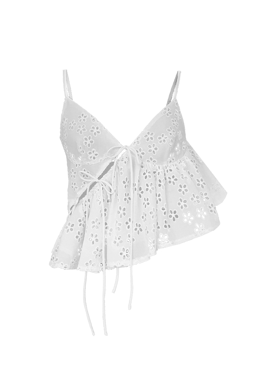RUNWAY • Kimchi Top - XXS / Milk Eyelet