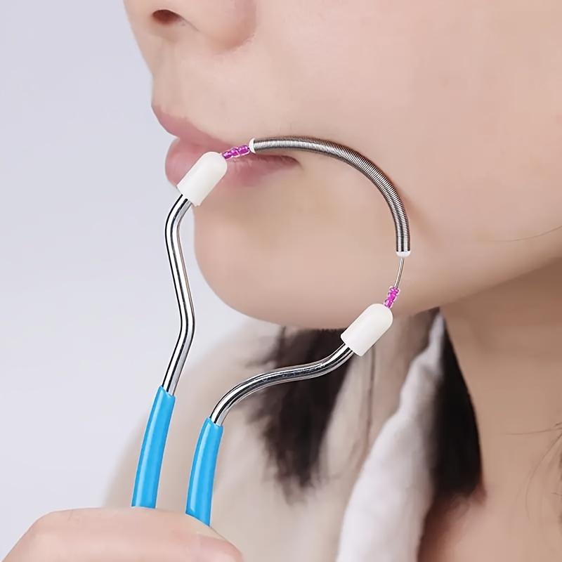 1pcs 얼굴 털 제거기, 상단 입술, 턱, 얼굴 또는 목에 있는 원치 않는 털 제거, 무통증 얼굴 털 제거기, 휴대용 스프링 롤러 에필레이터