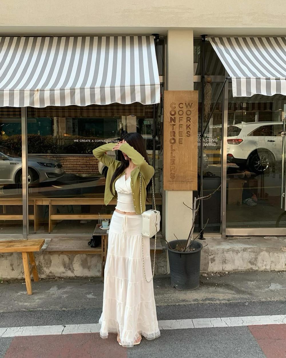 아오이 티어드 롱 스커트(ivory)