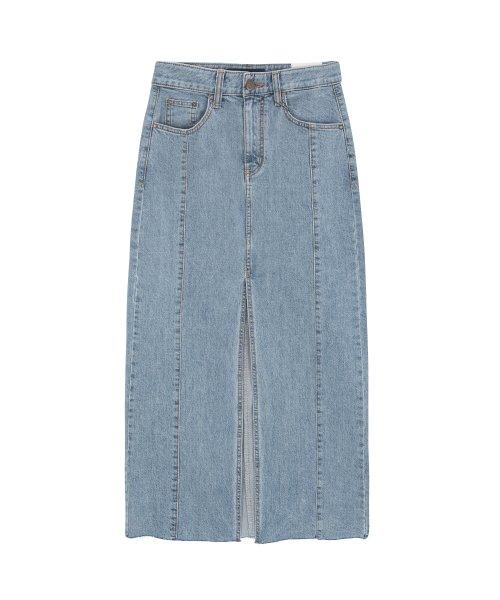 모조 데님 롱 스커트