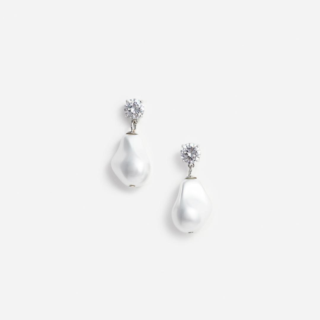 Mottled Pearl Earrings - One Size