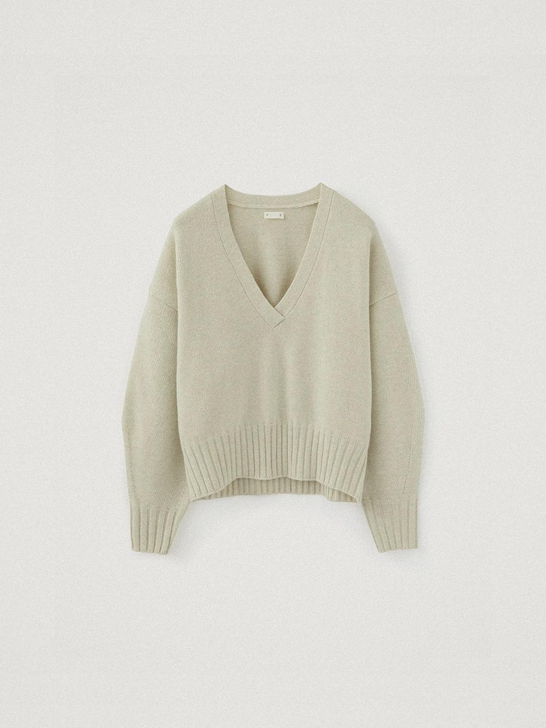 Nature V Neck Knit, Oat