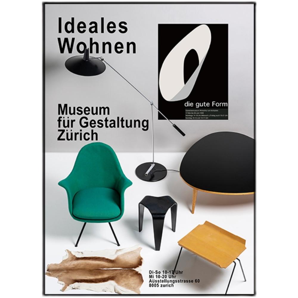 ideales wohnen poster 미드 센츄리 포스터 인테리어 스튜디오 아트 디자인 액자