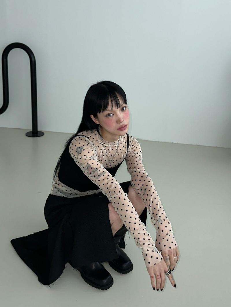 오이콧토 Dot see-through t-shirts