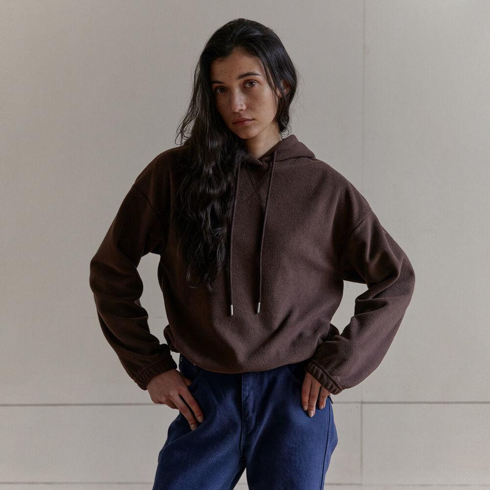fleece hoody - brown