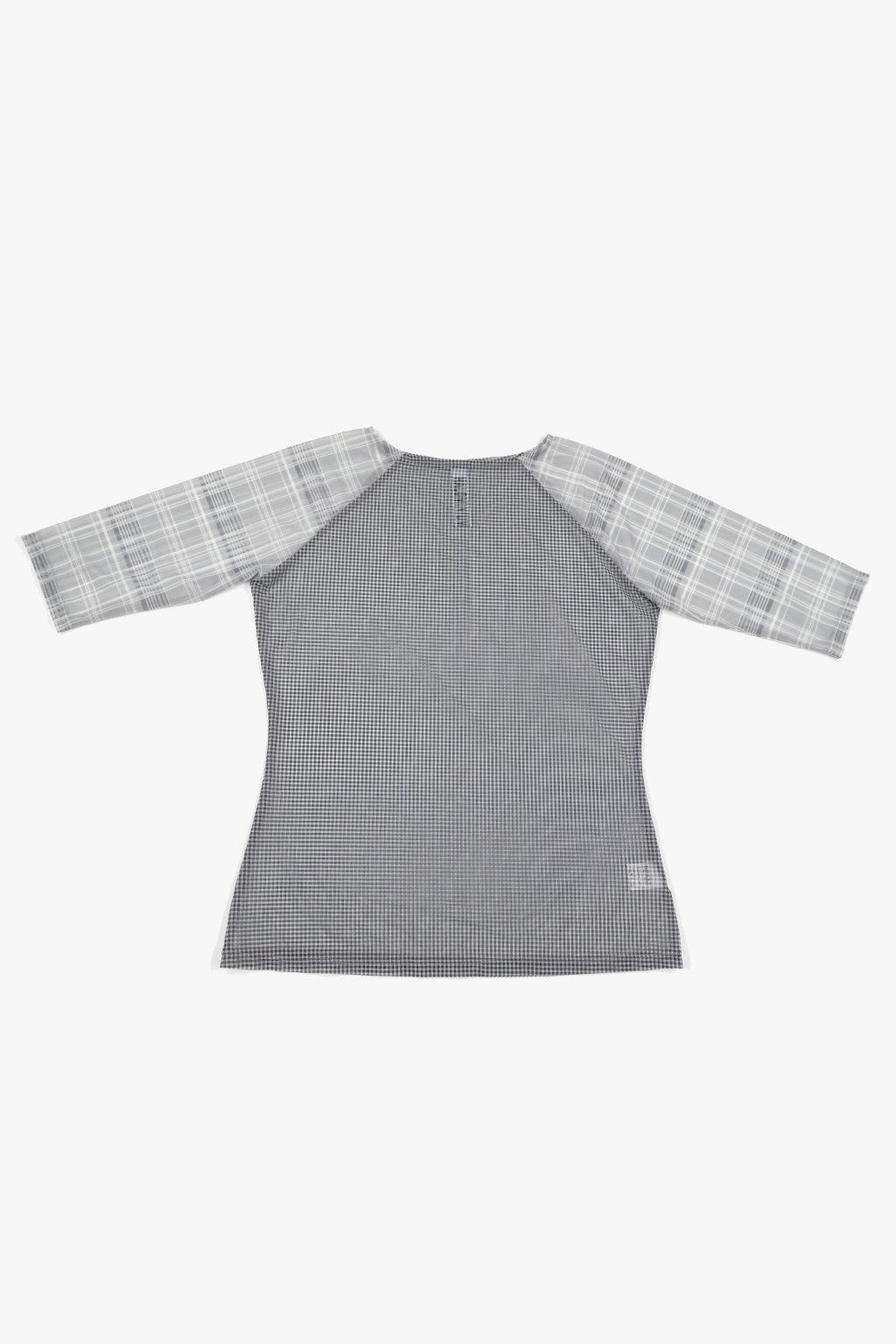 MESH CHECK TOP / BLACK