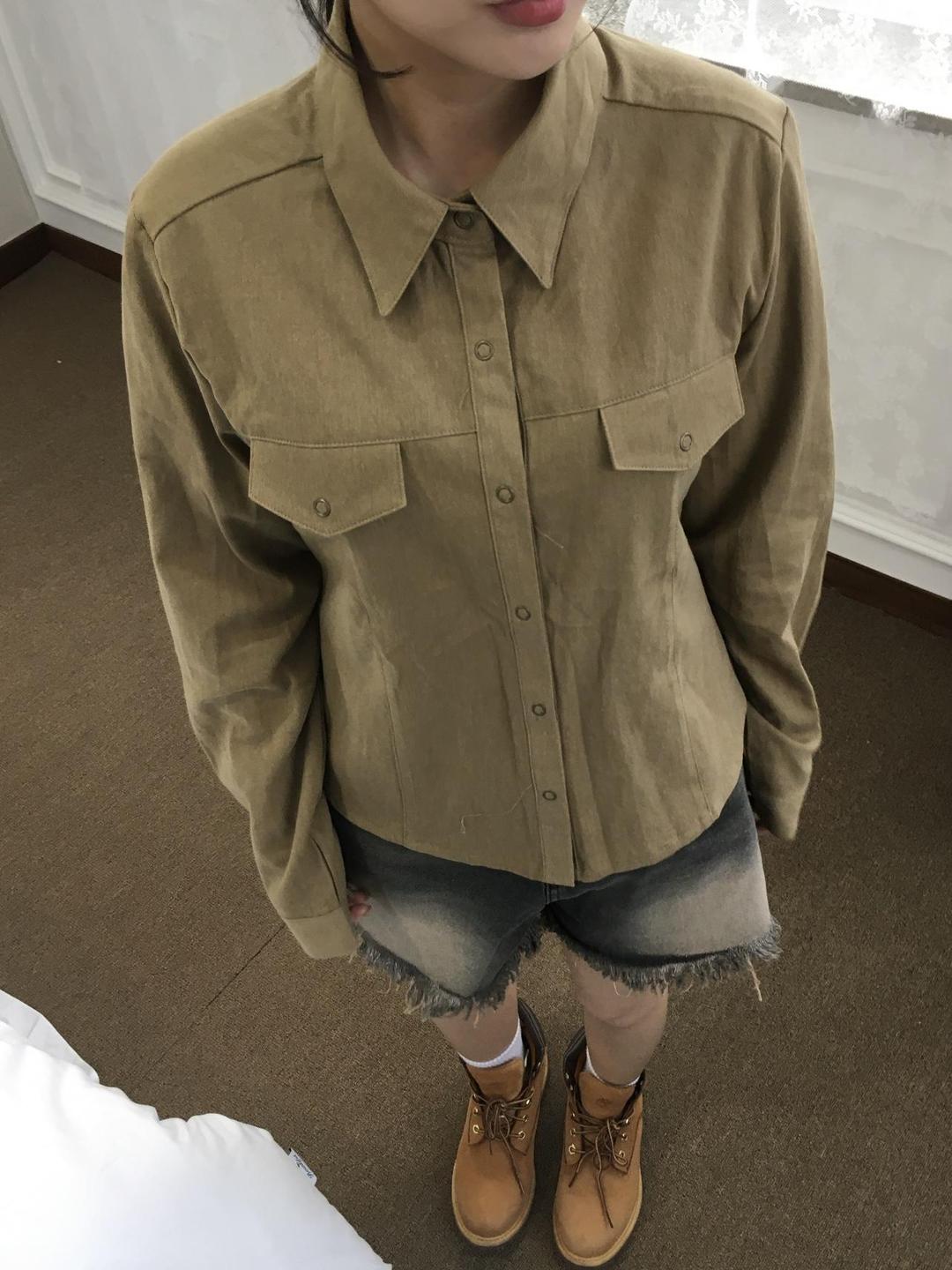 소브 (3 color) 스웨이드 레이어드 셔츠남방