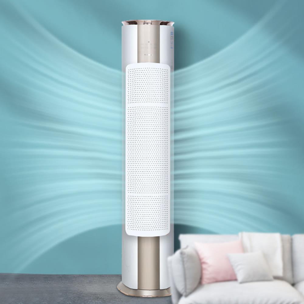 빼다 원형 스탠드 에어컨 바람막이 무풍 가람막 윈드가드 풍향 가이드 무타공 접착식 커버