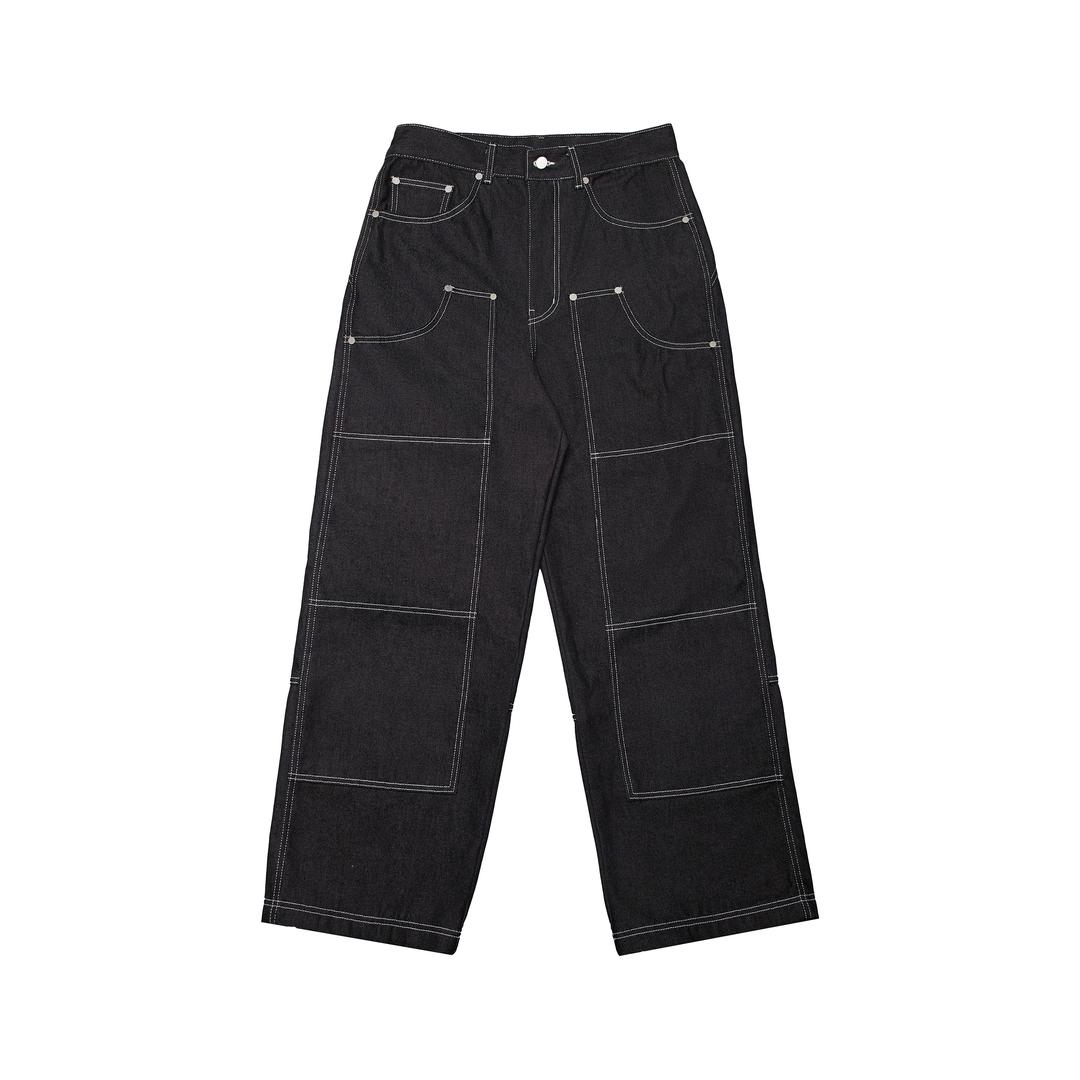 RAW DENIM CARPENTER PANTS [BLACK]