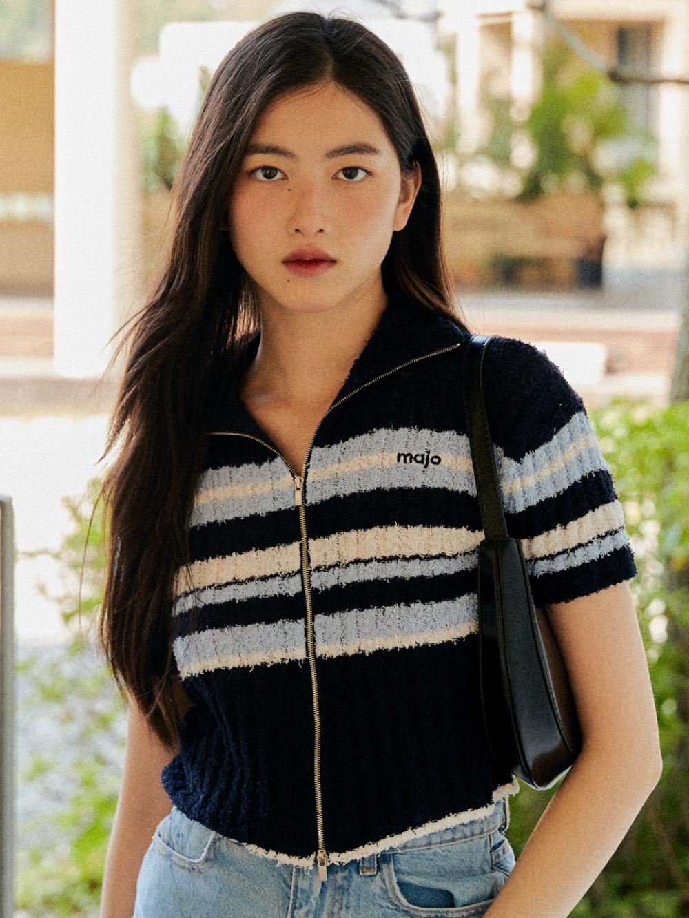 [리퍼브] Veneto 2way Zip-up Knit [Navy]