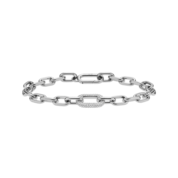 Crystal Link Bracelet Silver Silver / 155mm