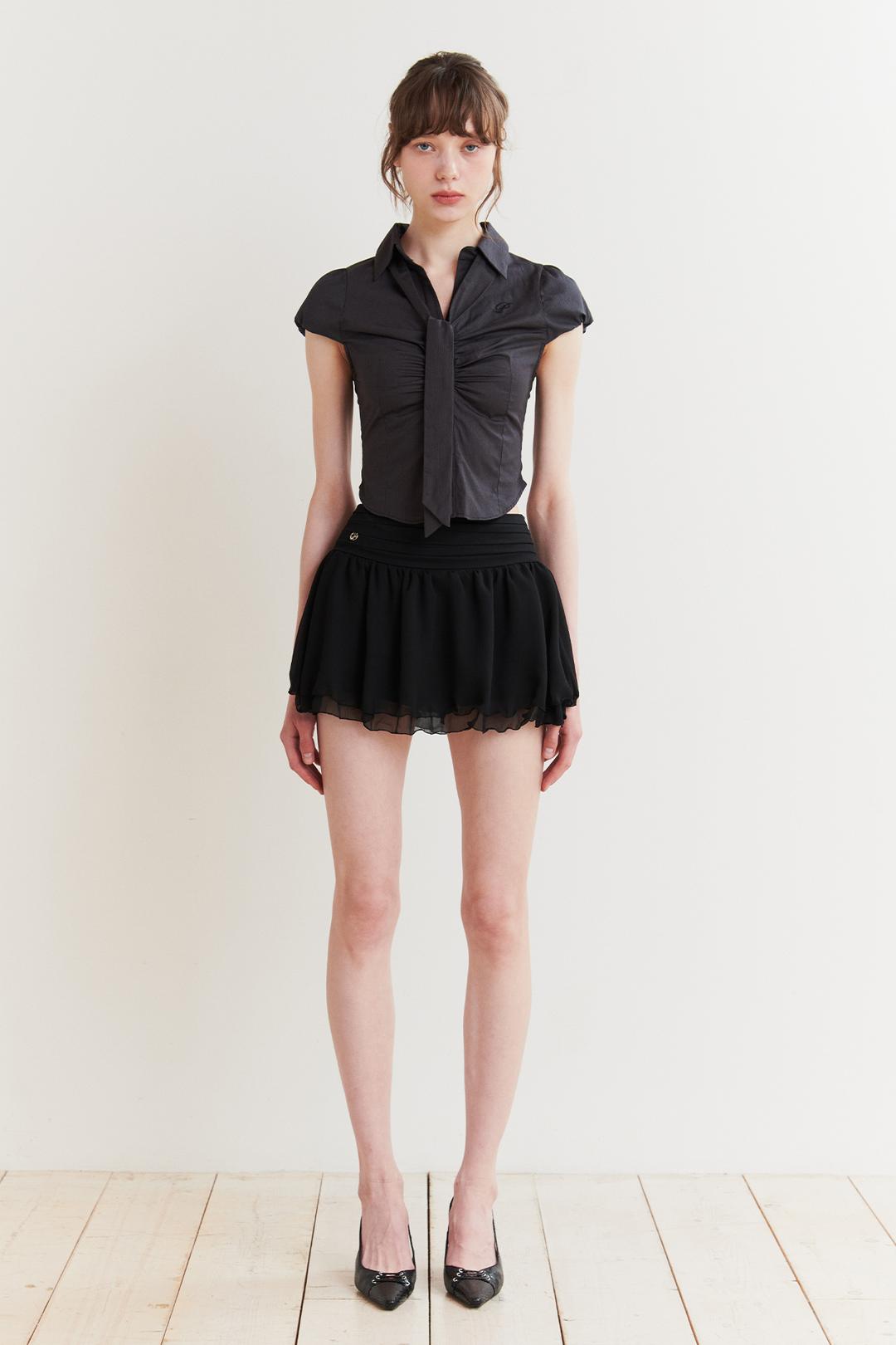 [6/17~] JADE SCARF SHIRT charcoal