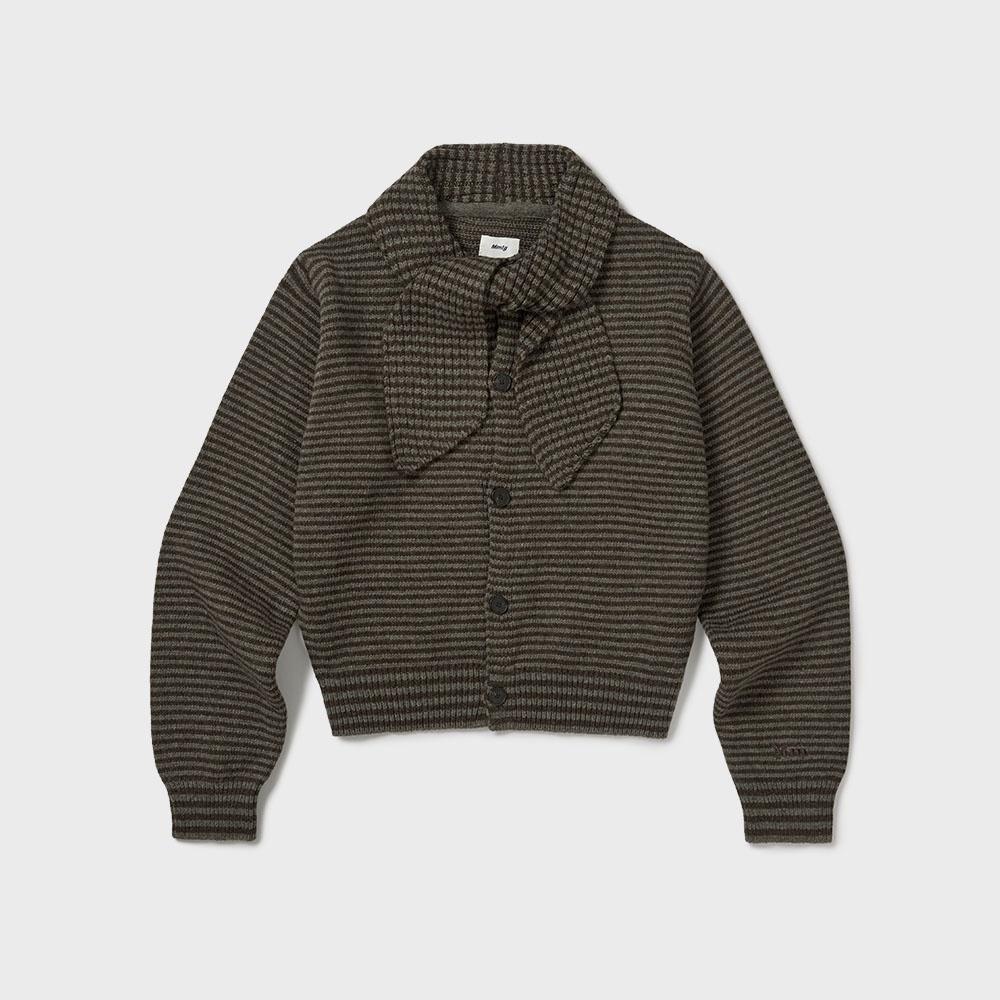 [Mmlg W] RIBBON COLLAR KNIT (OATMEAL)