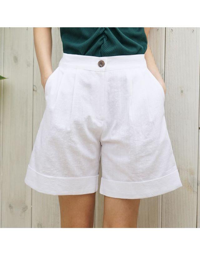 TO2-LINEN RU PANTS WHITE