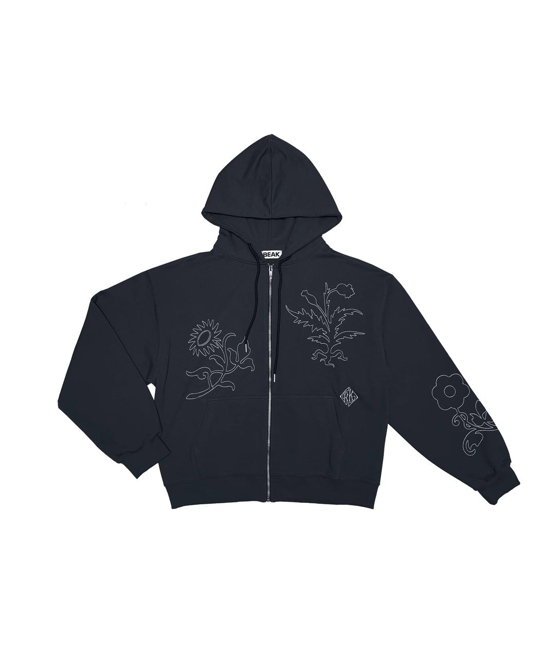 WILD FLOWER HOODIE ZIP-UP (NAVY)