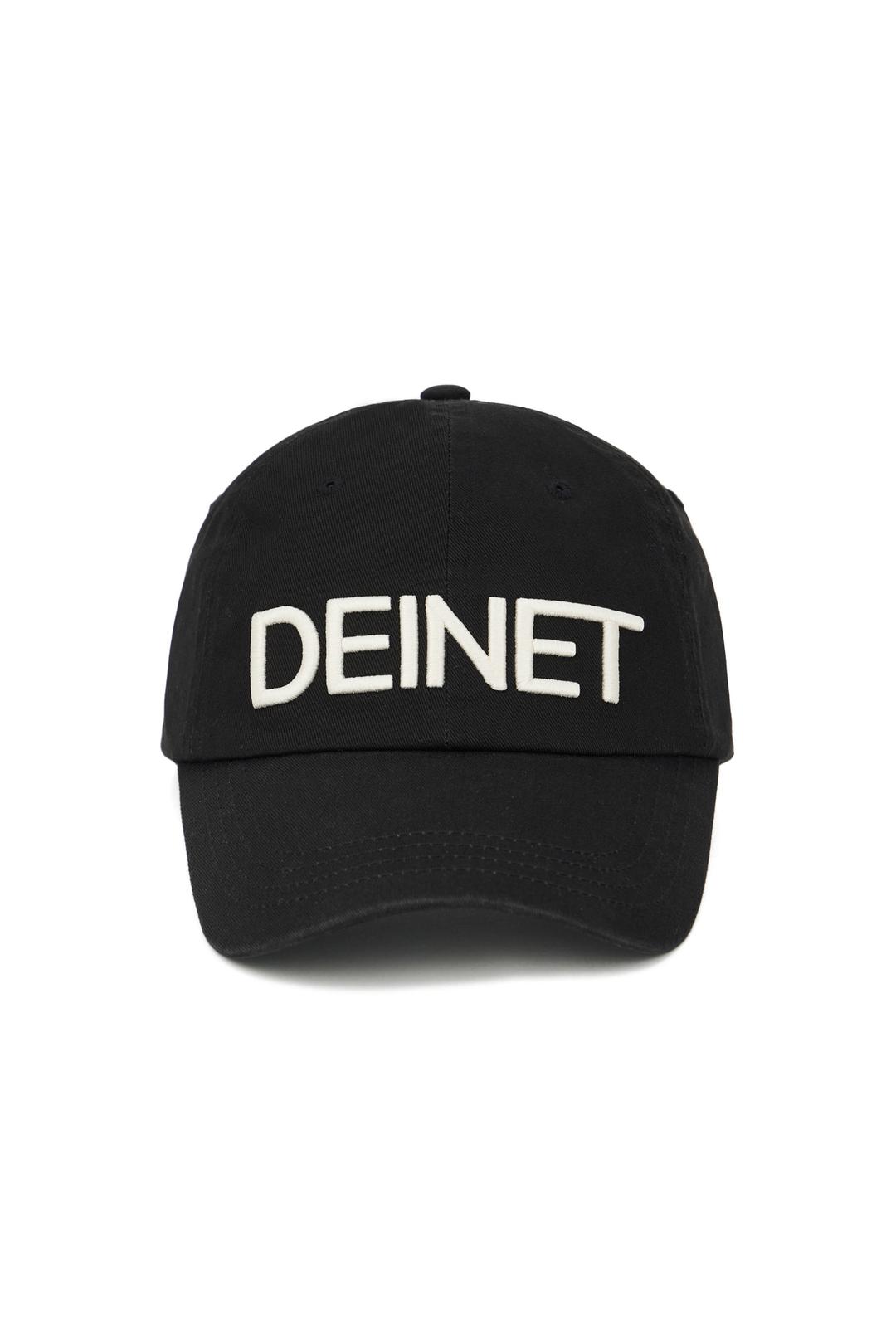 DEINET WASHED LOGO CAP IN BLACK