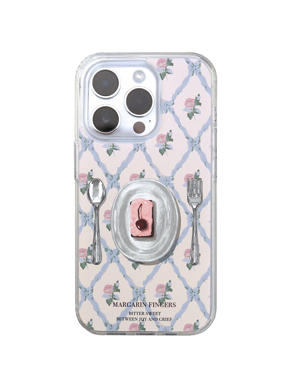CHERRY CAKE IPHONE CASE (CREAM)