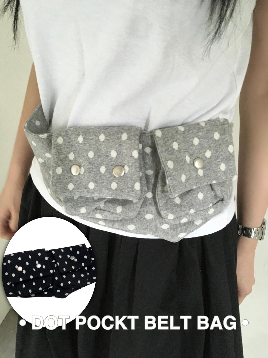 DOT POCKT BELT BAG (GRAY / BLACK)