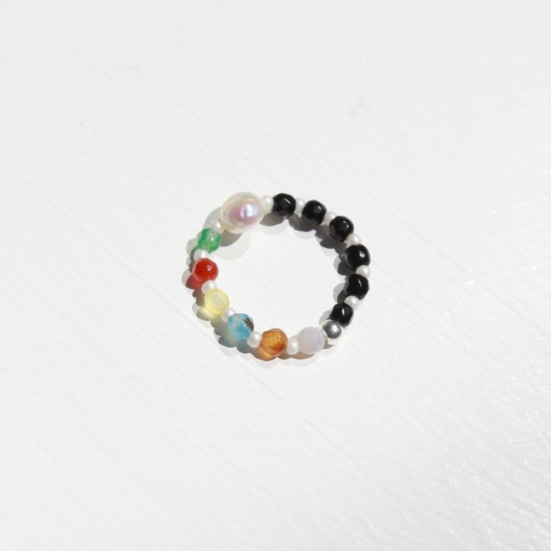 rainbow pearl ring