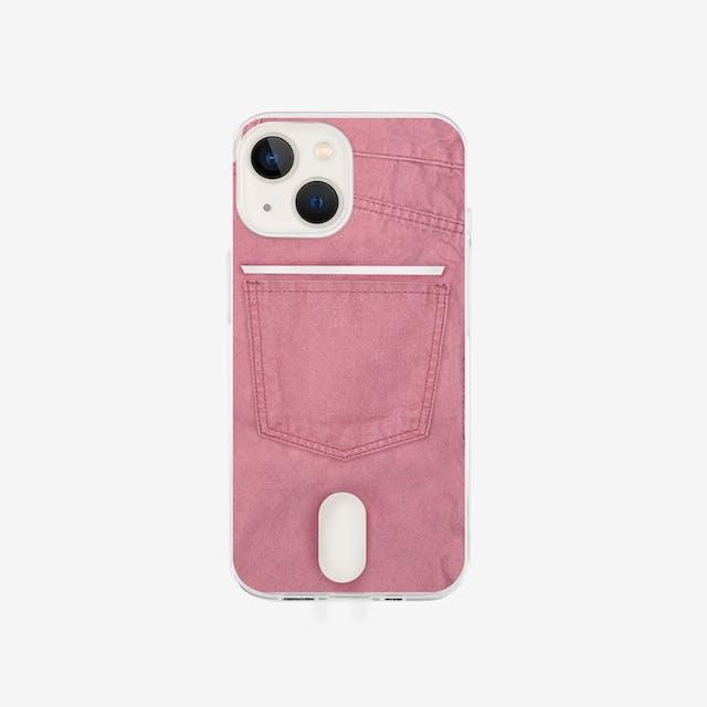 Pocket phone case - Dusty pink jeans