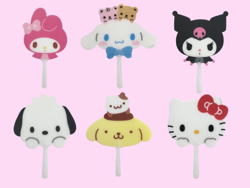 산리오 캐릭터즈 얼굴 모양 부채