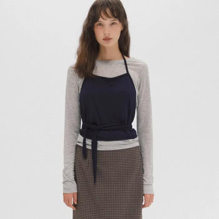 Nella layered top set (melange gray)