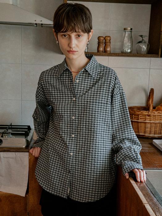 A3513 링클 체크 셔츠_Midnight black