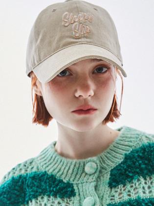 SPELLING BEIGE BALL CAP