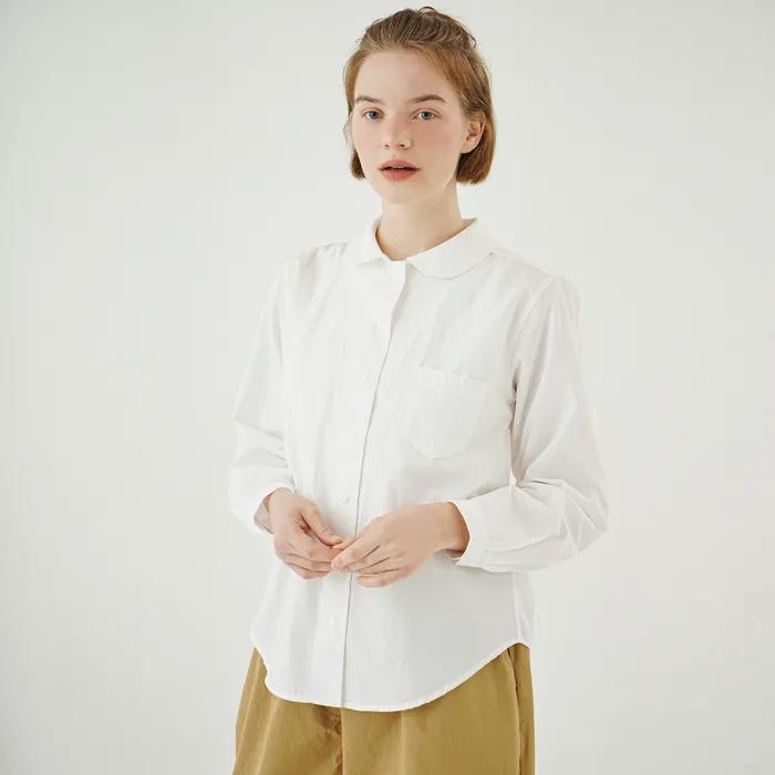 라운드 셔츠 (코튼) 화이트 231303SWH