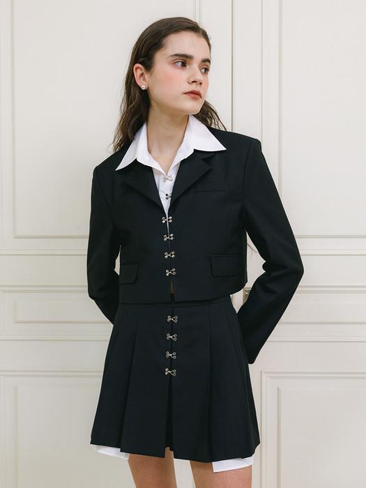 Crop hook jacket (black)