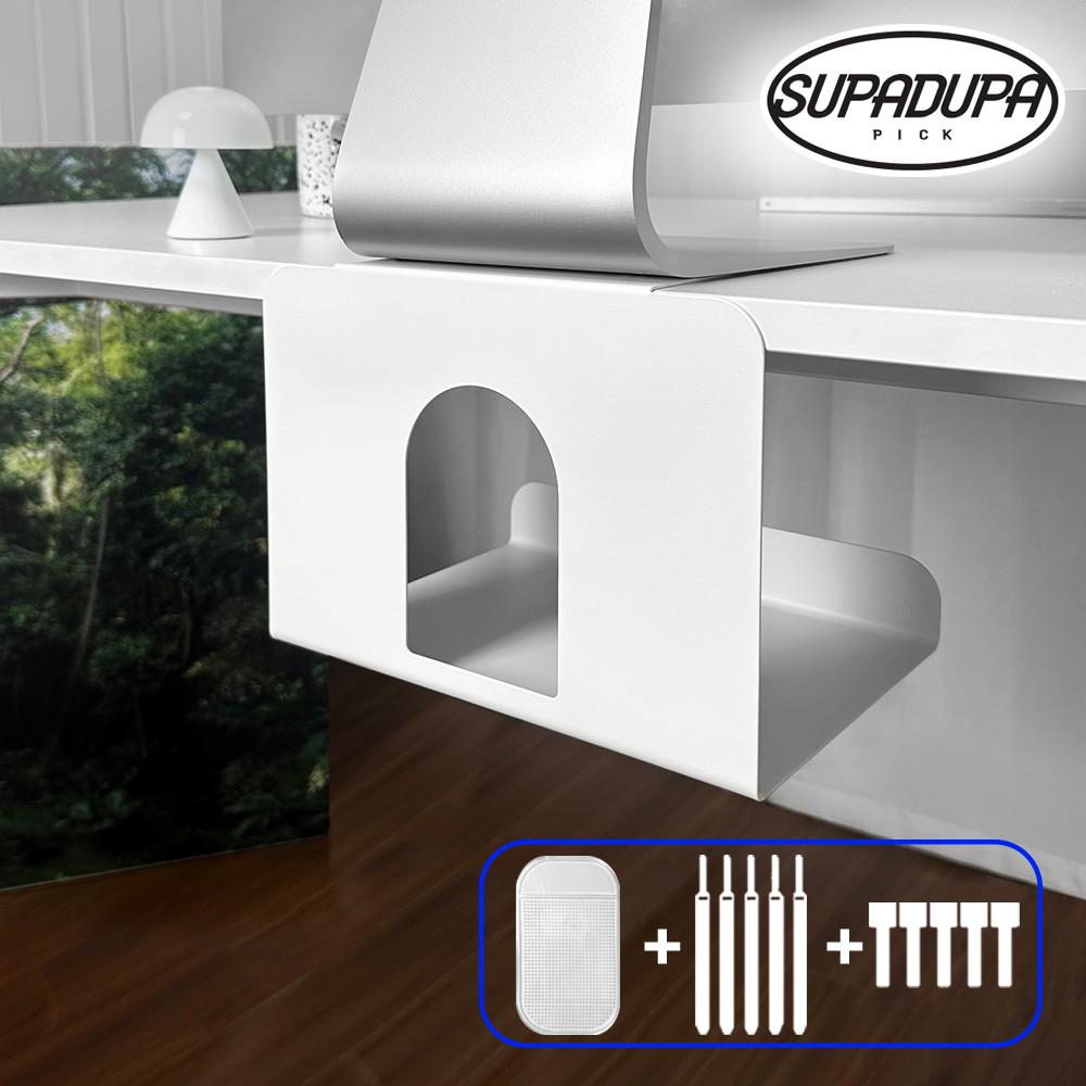 슈파논슬립 책상 무타공 멀티탭정리함 멀티탭 거치대 선반 전선 콘센트 선정리 고정 미니