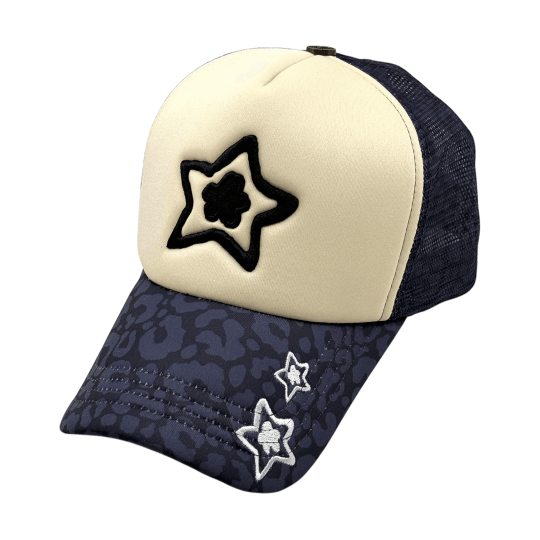 FOAM TRUCKER HAT LEOPARD BLUE