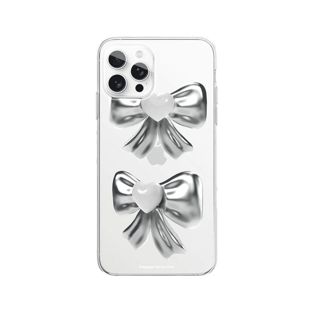 SILVER RIBBON & PEARL HEART