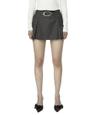 C BELTED PLEATS SKIRT_GREY