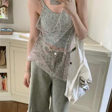 플라워 레이어드나시 시스루나시 세트