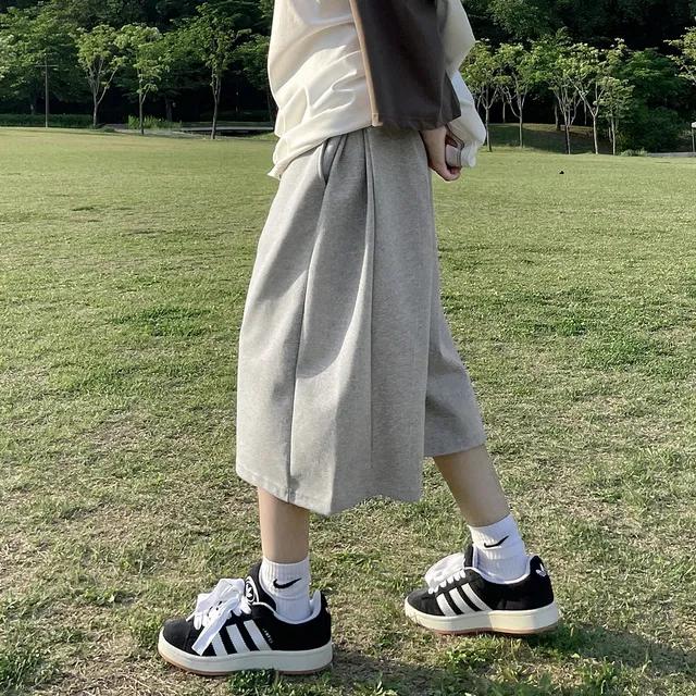 버뮤다팬츠 와이드 트레이닝 반바지 핀턱 스웻쇼츠