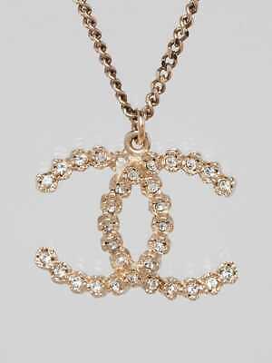 샤넬 골드 메탈 크리스탈 CC 펜던트 목걸이