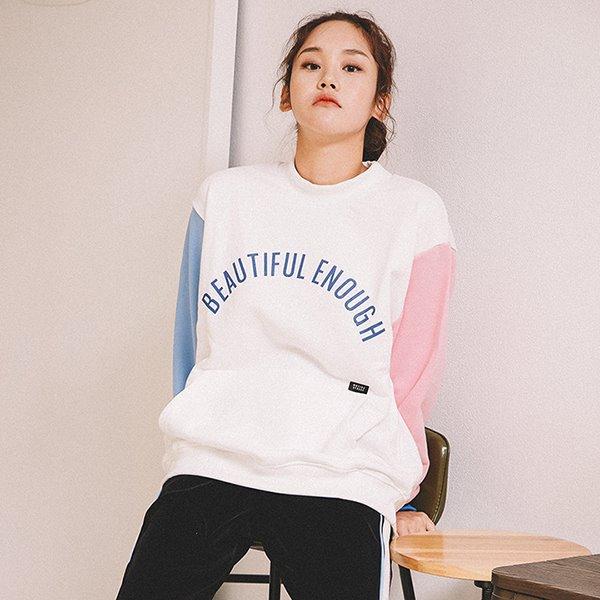 COLOR BLOCK SWEAT SHIRT IVORY