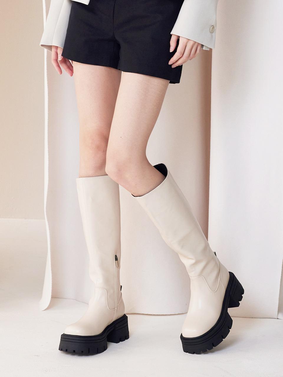 패션 슬림 하이탑 롱부츠 (IVORY)