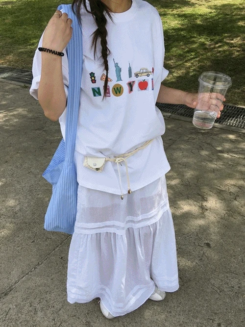 [unisex] 뉴욕 프린팅 반팔티 (2color)