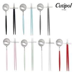 큐티폴 고아 한식 2종 1인조세트 7색상 택1 (스푼/젓가락세트)