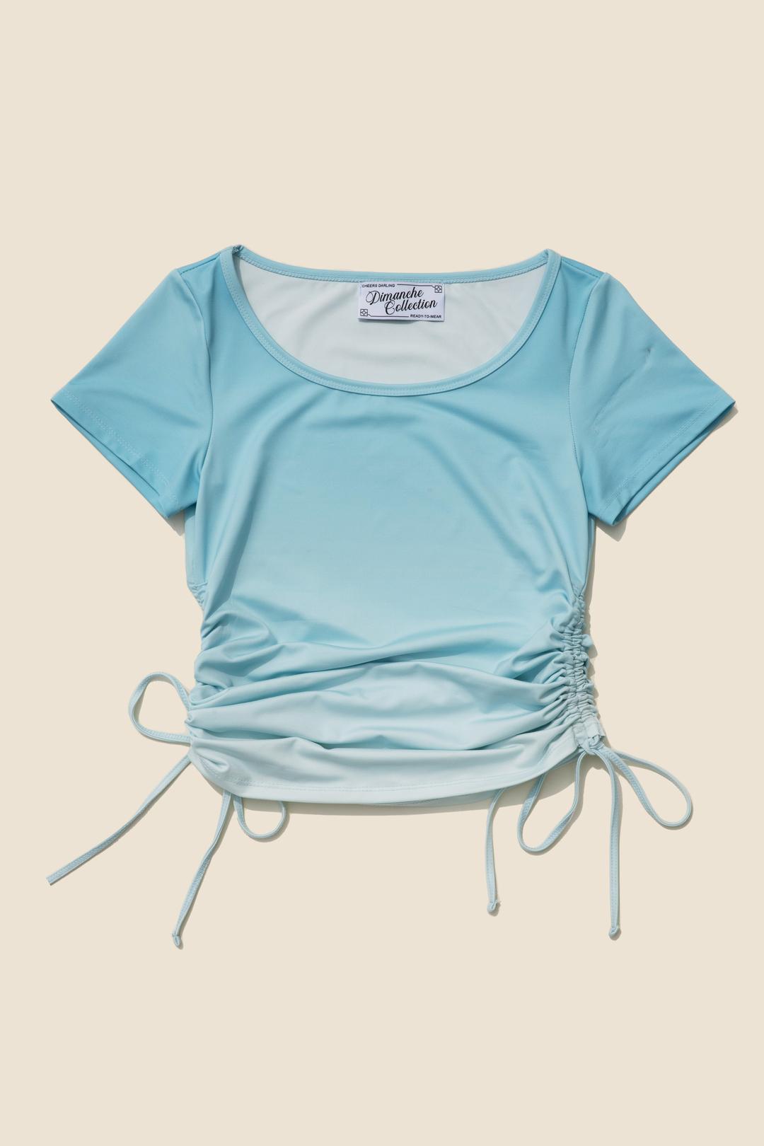 GRADATION SHIRRING TOP (SKY)