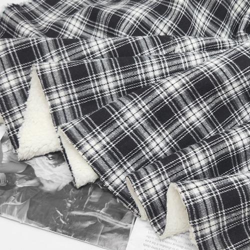 [1586] 피치 코튼&덤블보아 합포지 블랙&화이트 체크