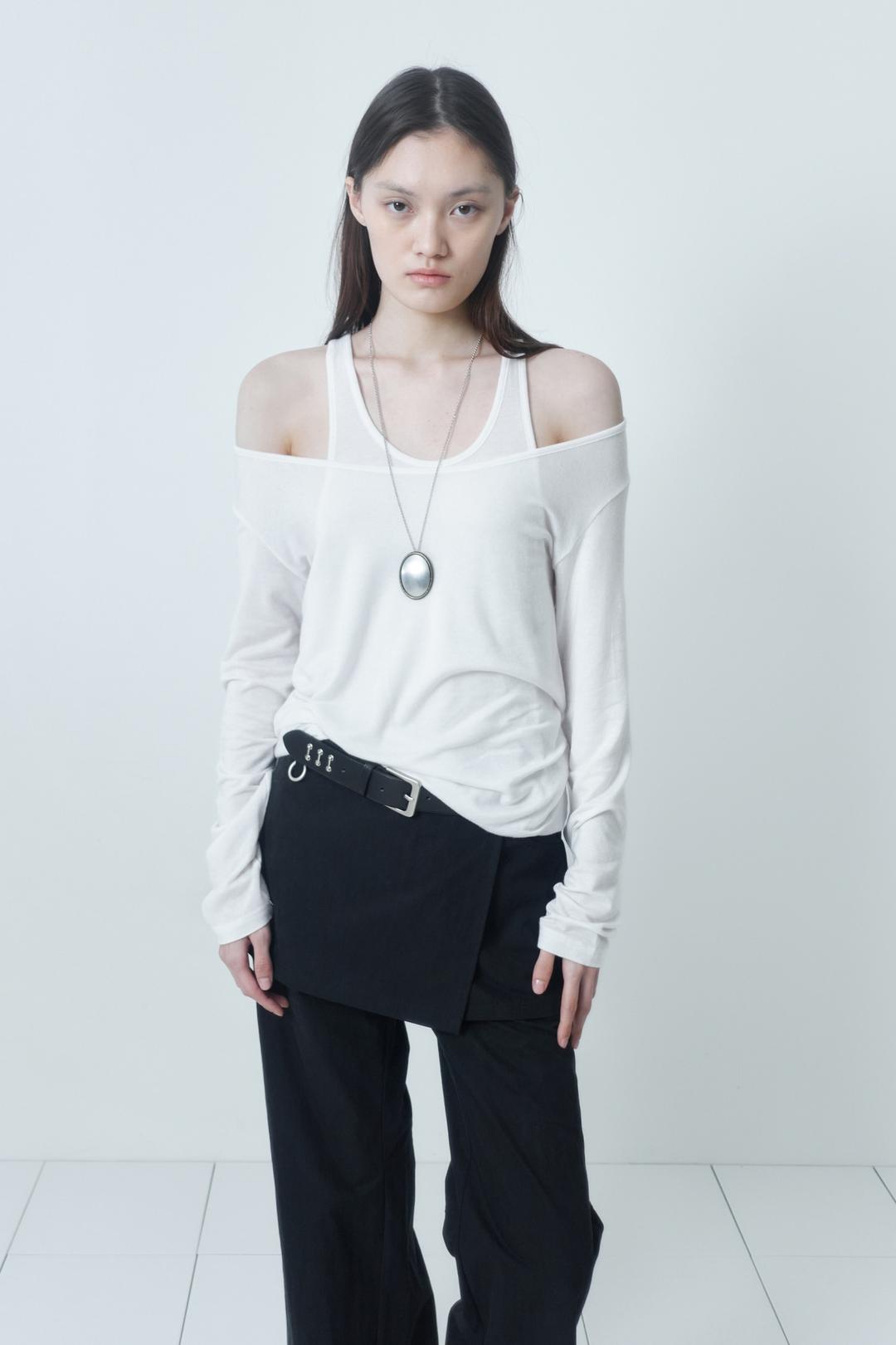 [EXCLUSIVE] 2WAY LAYERED LONG TOP / WHITE